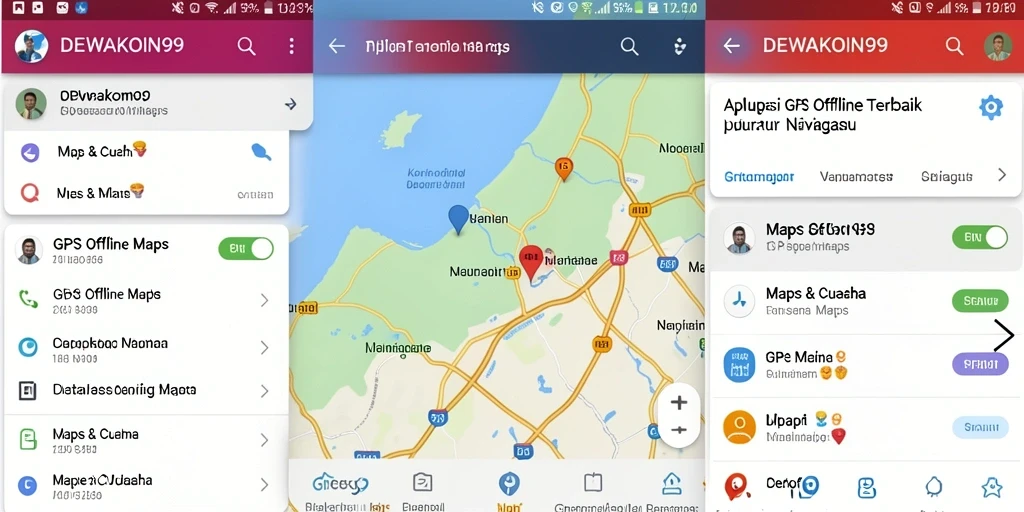 Antarmuka intuitif DEWAKOIN99 untuk navigasi peta offline.