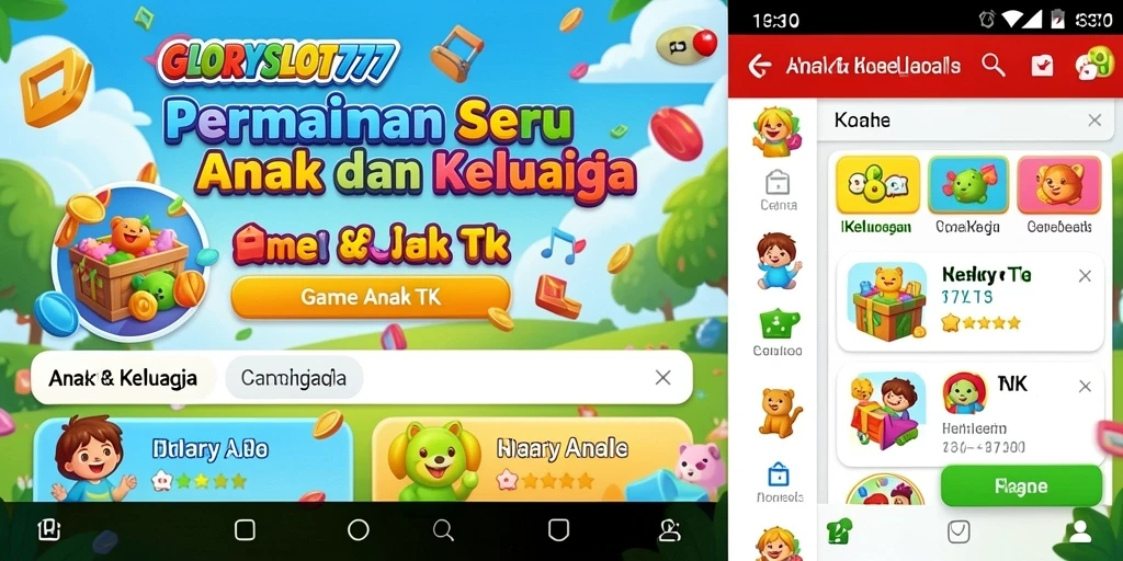 Antarmuka menarik dari aplikasi Game Anak TK GLORYSLOT777.