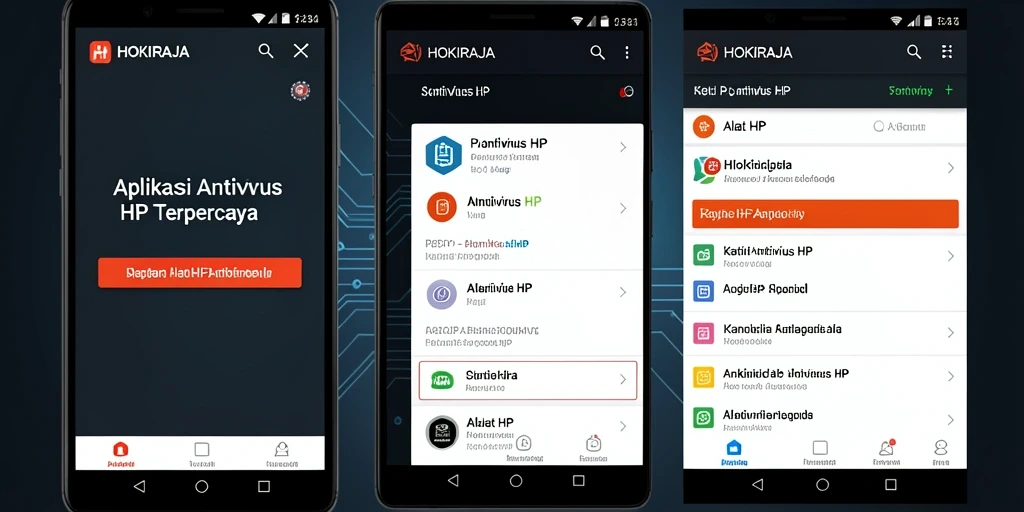 Antarmuka HOKIRAJA menunjukkan fitur pemindaian antivirus yang mudah diakses.