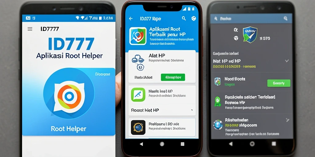 Tampilan antarmuka pengguna aplikasi Root Helper ID777 yang intuitif.