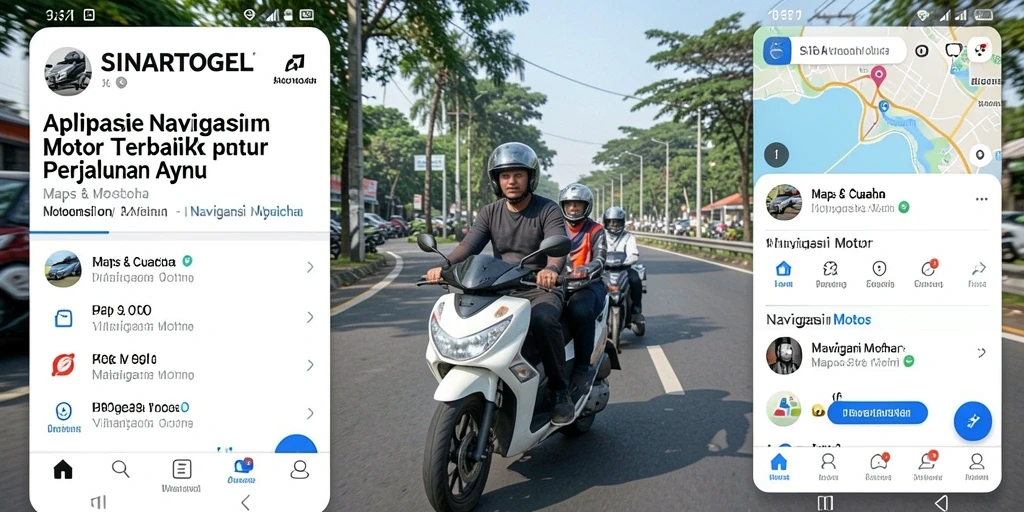 Tampilan antarmuka SINARTOGEL untuk navigasi motor yang intuitif.