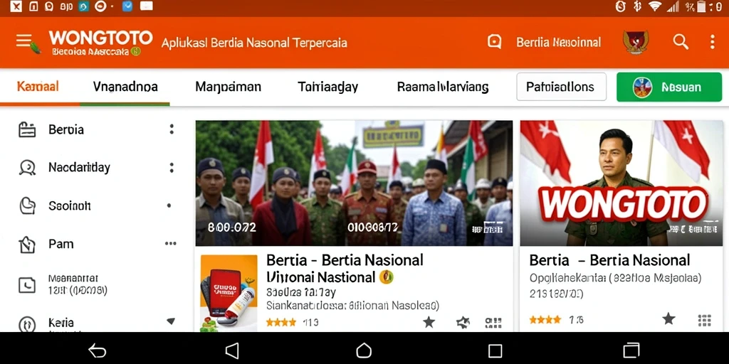 Tampilan antarmuka aplikasi WONGTOTO yang menarik dan informatif.