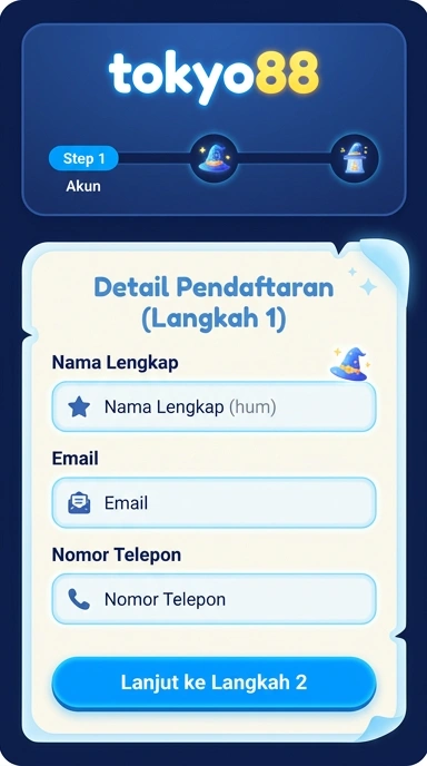 Tampilan halaman daftar tokyo88