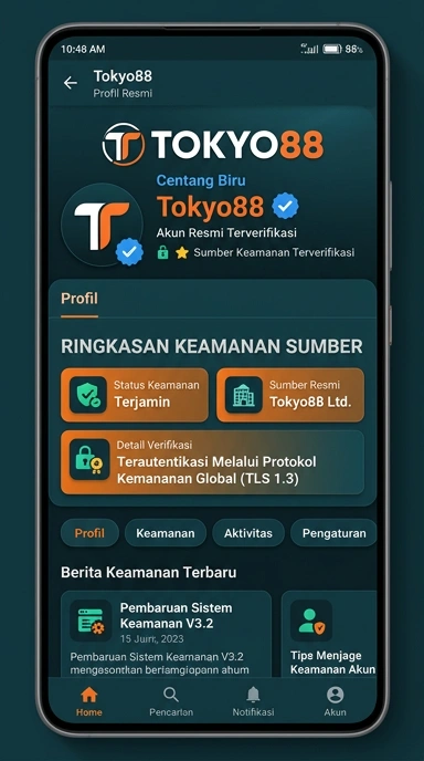 Tampilan kanal resmi tokyo88
